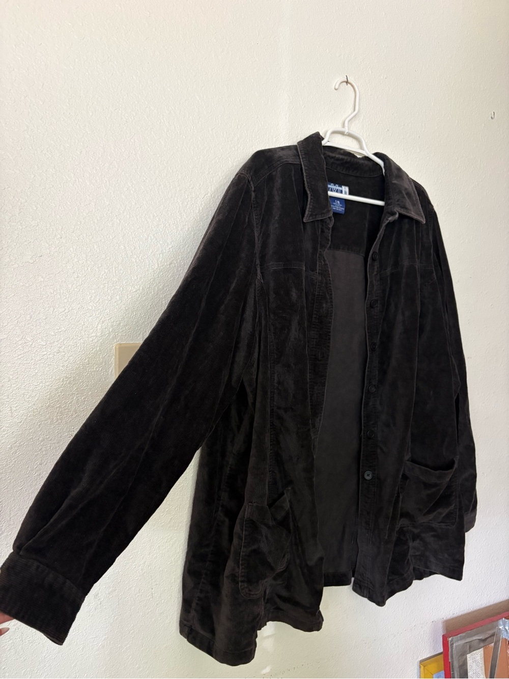 Vintage Venezia Jeans Women’s 26/28 Black Corduroy Shirt Jacket 100% Cotton - Picture 1 of 8